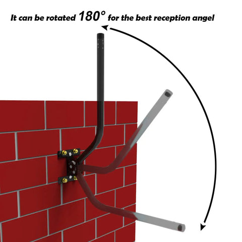 Adjustable Antenna Mounting Pole For Indoor Or Outdoor Use Go-To Heavy Duty Steel Universal Bracket on brick wall