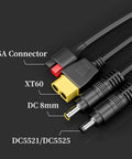 4 In 1 Solar Connector Extension Cable Splitter For Parallel Charging Of Portable Power Stations XT60 45A DC 8mm And 5.5mm 2.5mm Adapters