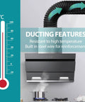 3 Inch Flexible Aluminum Dryer Vent Hose 8 Feet Long With Three Layer Protection And Two Clamps showing duct features and temperature resistance