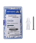 Size Eight Drywall And Concrete Anchors Kit With Stainless Steel Screws, 100 Piece Assortment Of Plastic Wall Anchors And Flat Head Screws