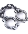 Plastic Halloween Shackles On Chain Handcuff Prop For Dope Costume Decor And Photo Ops Lightweight Cuffs With A 4 Inch Diameter And 32 Inch Chain Perfect For Parties Haunt Sets And Themed Events