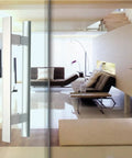 Aluminum Door Pull Push Handle for Glass Or Wood Doors, Smooth Polished Surface, installed on glass door in modern living space