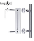 12-Inch Stainless Steel Sliding Barn Door Handles And Flush Pulls Set Double Sided Brushed Finish Anti Rust Durable No Fuss Install 2 Pack For Cabinet And Barn Doors shown with assembly tools