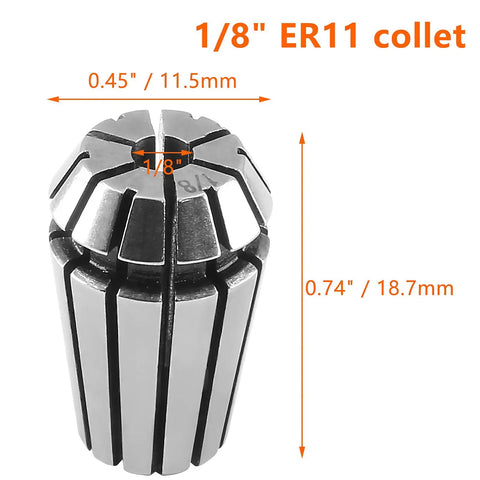 Two Pack ER11 Collet One Eighth Inch High Precision Spring Collet Chuck For CNC Engraving Machines and Milling Lathe Tools