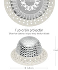 Universal Shower Drain Cover With Slim Hair Catcher And Raised Dome To Snag Strands Soap Chips And Sink Gunk While Keeping Water Flowing Smooth For Easy Rinse And No Sweat Drain Care On Standard Or Pop Up Drains Light Gray, showing silver dome and light gray base.