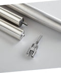 Close-up of stainless steel pipe threading tool for electric drills. Upgrade Your Plumbing Game With This Awesome Dual-Function Pipe Thread Cutting Tool Kit.