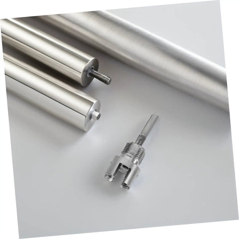 Close-up of stainless steel pipe threading tool for electric drills. Upgrade Your Plumbing Game With This Awesome Dual-Function Pipe Thread Cutting Tool Kit.