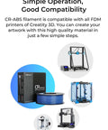 ABS Filament 1.75mm Black 1kg For 3D Printing With Heavy Duty Impact And Heat Resistance shown with 3D printer examples