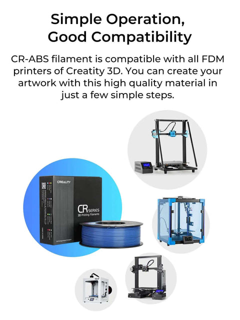 ABS Filament 1.75mm Black 1kg For 3D Printing With Heavy Duty Impact And Heat Resistance shown with 3D printer examples
