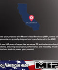 Map of California highlighting USA-made production of RC Hex Bit Set And Tool Kit 1.5mm 2.0mm 2.5mm Hex Head Allen Wrench Bits, Gen 2 Speed Tips.
