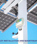 Dual Axis Solar Tracker Controller Kit With Auto Sun Tracking Wind Sensor LCD Display And Remote mounted on a pole