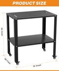 Beefy Steel Welding Workbench Cart With Wheels 32 By 20 Inch Metal Table size dimensions, showing rust-resistant coating