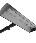 Close-up of 5 Inch LED Picture Light in Black with Plug In Adapter Fully Adjustable Height and Tilt Brightness Control Warm White 2700K