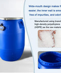 Built Tough As Nails Sealed Plastic Drum With Lid For Shipping And Storage 30L 50L 60L 65L HDPE Industrial Chemical Barrel