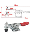 20 Pieces Horizontal Toggle Clamp Set With Quick Release For One Hand Operation Up To 27 Kg Perfect For Workbench Jigs And Repetitive Clamping Jobs Grab And Go Grips And Durable Performance On Any Project. metal horizontal toggle clamp with red handle, 82mm