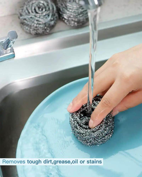 Heavy Duty Stainless Steel Scrubber Pads For Tough Kitchen Scrubbing On Dishes Pots Pans Ovens Grills And Sinks Ergonomic 2.4 Inch