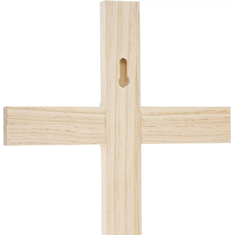 Killer Natural Unfinished Wood Crosses For Arts And Crafts Projects And 2 Pack measuring 7.9 x 15.5 inches, poplar wood cross detail.