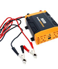 Rock Solid 400w Power Inverter Transforms 12v Dc To 110v Ac For Your Ride Featuring two three prong outlets and USB C port.