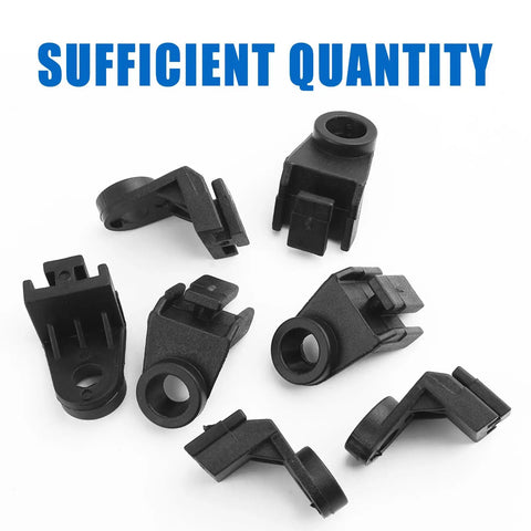 Eight Piece Universal Radiator Fan Mounting Feet Brackets L Shaped Install Legs Secures Slim Electric Car Cooling Fans Straight Up Durable Setup Hella Reliable Rig Ready Auto Parts Must Have Gear black plastic mounts arranged in a pile