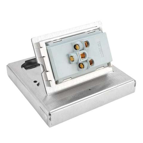 Recessed Pop Up Floor Electrical Outlet Kit Rock Solid Handle Setup Easy Peasy Install Kitchen Power Fixture Goes Hard With Six Holes Two Prong Steel Design