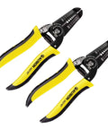 2-Pack Pro-Grade Wire Stripper And Cutter Set For 10-22 AWG with yellow ergonomic handles