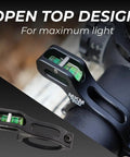 Ultra Low Profile Anti Cant Bubble Level for 30mm scope tubes with hinged one bolt clamp attached to a rifle scope.
