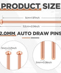 "Bulk Pack Of 500 Welding Studs And Stud Welder Pins product size and dimensions detail"