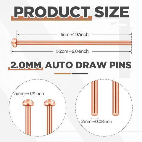 "Bulk Pack Of 500 Welding Studs And Stud Welder Pins product size and dimensions detail"