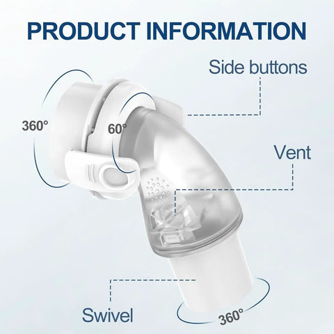 Clip On Respiratory Adapter Replacement Part Made Of Durable ABS For Breathing Tubes And Oxygen Attachments Universal Connector