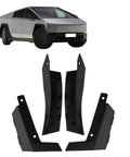 Heavy Duty Mud Flaps For Tesla Cybertruck Front And Rear Splash Guards Tough Composite Shields in black, showing flexible design.