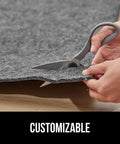 Cutting felt with rubber rug pad that grips and keeps rugs from sliding, slip resistant underlayment, 1/8 inch thick, 3x5 feet area rug pad