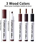 Easy Peasy Furniture Markers And Wood Scratch Repair Pens With No Sweat Color Match Swatch Card For Scuffed Floors Desks Tables Helping Surfaces Look Fresh Again In Brown Reddish Chestnut, showing three wood color markers.