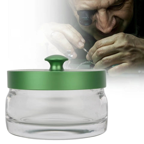 Pro Grade Glass Watch Movement Cleaning Jar With Spill Proof Lid Durable Oil Washing Container For Horologists And Watchmakers