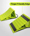 No Hassle 4 Pack Wheel Chocks For Travel Trailers And Campers Dual Wheel Stopper Set With Non Slip Base Heavy Duty Green Wheel Blocks