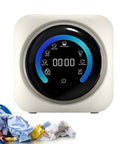 Slick Portable Washer And Dryer Combo Mini Compact Laundry Machine With LCD Control Panel showing wash settings and laundry basket.