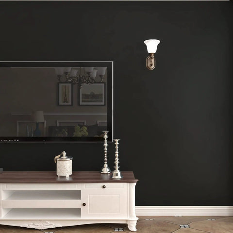Room with Matte Black Peel And Stick Wallpaper Roll Thick Self Adhesive Renter Friendly Wall Covering for Bedroom Living Room