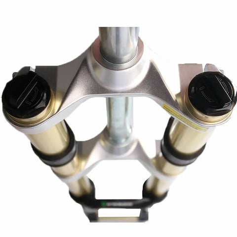 Top view of the Beefy 26 Inch Mountain Bike Suspension Fork With 180 Mm Travel Magnesium Alloy Downhill Fork 20 Mm Thru Axle