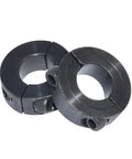 Two Piece Clamp Shaft Collar For One Inch Bore, Carbon Steel, Oxide Black Finish, Outside Diameter One Point Seven Five Inches, Width Half Inch, Pack Of Two
