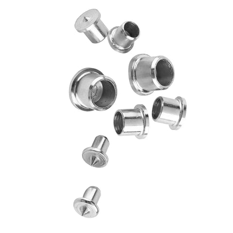 Eight Pack Hollow Dowel Centers For Woodworking, Steel Marking Tool Set for precise alignment, multiple sizes shown