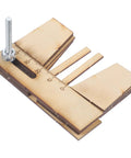 Wooden Mooring Tools for Model Ship Building with Fixed Tools, side view showing scale and bolt for precision sailing models.