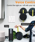 Smart WiFi Light Switches 2 Gang Pack With Remote Control Scheduling No Hub Needed Neutral Wire Required Works With Google Home And Voice Control 2 Pack installed in kitchen with voice control devices.