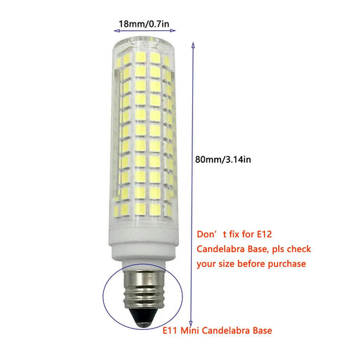 15W E11 LED Corn Bulb Dimmable Ceramic Light Bulbs 120W Equivalent 136 LEDs 2835 SMD 1500 Lumens Daylight White 6000K