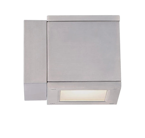 Rubix LED Outdoor Wall Light Fixture Dark Sky Friendly Single Light 3000K Warm White Brushed Aluminum IP65 Weatherproof