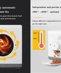Electric Coffee And Nut Roaster Machine 1600 Watt Automatic Stirring Non Stick Pan showing auto stir fry feature and temperature control.