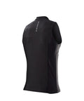 Back view of NOCSAE Protective Chest Guard Shirt for Adults, Sleeveless Compression Top With Removable Guard Pocket, Large Black