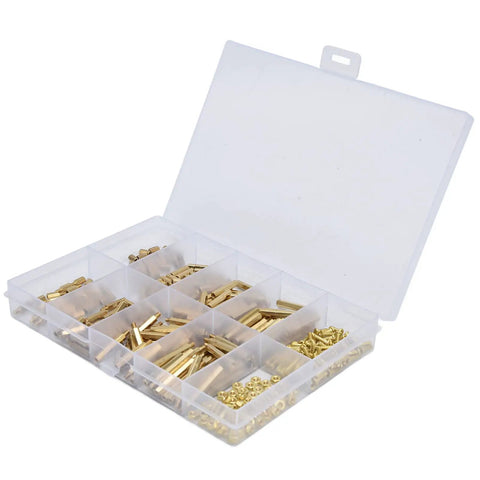 350 Piece M2 Screw Kit With Hex Bits And Brass Nuts All In One Fastener Set For PC Builds And Laptop SSD Install Durable Copper And Stainless Steel Hardware 10 Tools Included Versatile Heavy Duty in 10-compartment case