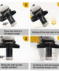 Diagram demonstrating Six-Piece Diamond Core Drill Bit Set For Porcelain Tile Granite Marble And Stone Brick Vacuum Brazed Hole Saws usage