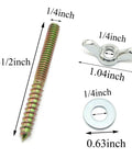 Heavy Duty Galvanized Steel Hanger Bolts With Wing Nuts And Flat Washers Real Deal Hardware Kit 1/4X2 1/2 Inch screws details.