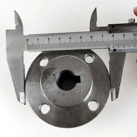 17mm Diameter Shaft Adapter Seamless Fit For 14 Inch Solid Wheel Long Axle Geared Motor with measurement calipers.