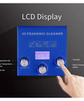LCD display controls on 10L Ultrasonic Cleaner For Lab And Medical Use Degassing Bath With Adjustable 240W Power Stainless Steel Tank